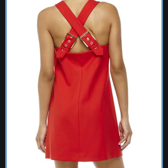RACHEL ZOE/ red stanley buckle dress - Picture 3 of 6